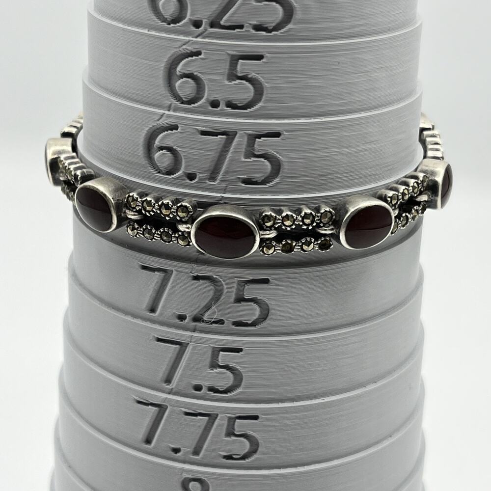 sterling silver garnet bracelet Marcasite Damaged Repair Parts Missing Stones